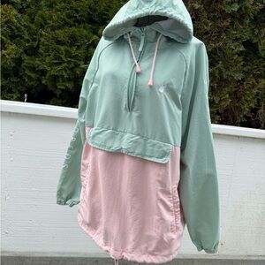 The Hundreds Colorblock Windbreaker Anorak - Mint/Pink - Size Large
